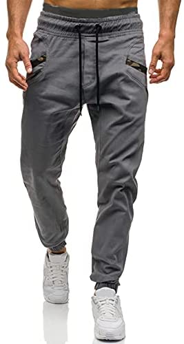 Mens Casual Pants Athletic Basic Jogger - Fashion Sweatpants Trousers Cotton Cargo Pants Mens Long Pants