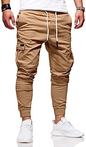 Mens Joggers Pants Casual Trousers - Cargo Pants Athletick Long Patns Pocket Running Workout