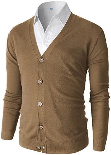 Men's V-Neck Knitted Cardigan Sweaters