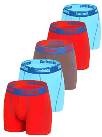 Men's 3 or 5-Pack Boxer Briefs Bamboo Rayon Ultra Soft Comfy Underwear no Fly