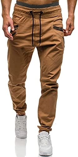 Mens Casual Pants Athletic Basic Jogger - Fashion Sweatpants Trousers Cotton Cargo Pants Mens Long Pants