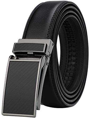 HIMI Men's Comfort Genuine Leather Ratchet Dress Belt with Automatic Click Buckle