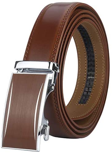 Lavemi Men's Real Leather Ratchet Dress Belt with Automatic Buckle,Elegant Gift Box