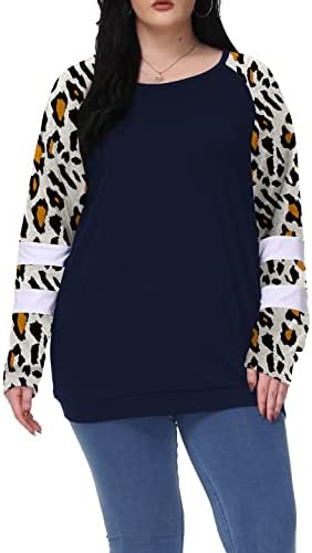 Plus Size Tunic Tops for Women Long Sleeve Fall Crewneck Tunics Sweatshirts to Wear with Leggings