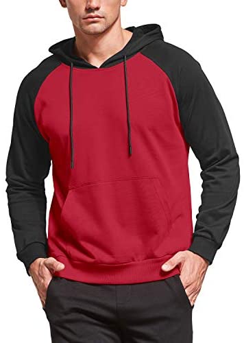 Mens Casual Pullover Hoodie Long Sleeve Cotton Hooded