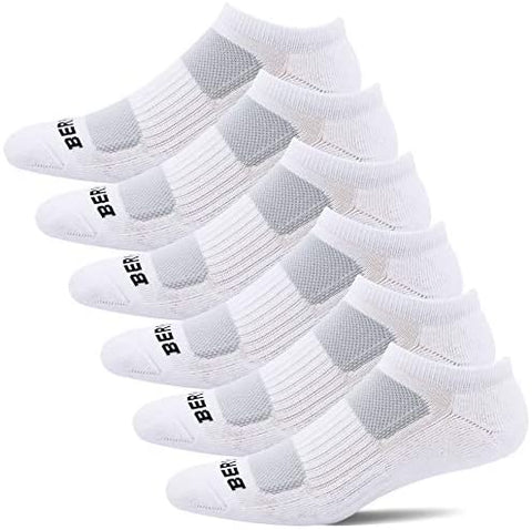 BERING Women's Athletic Low Ankle Cushioned Running Socks (6 Pairs)