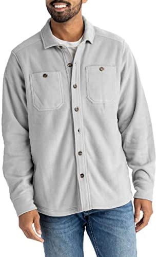 Zwurew Men's Winter Coats Warm Sherpa Fleece Jacket Casual Turn Down Collar Button Outwear Lightweight Soft Coat with Pockets