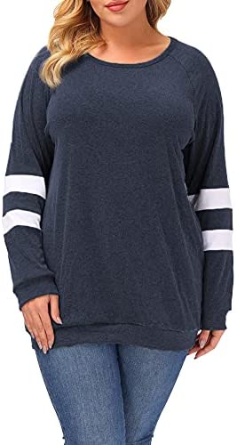 Plus Size Tunic Tops for Women Long Sleeve Fall Crewneck Tunics Sweatshirts to Wear with Leggings