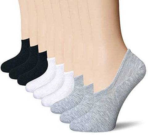 Women's No Show Socks 6-9 Pairs Low Cut Ankle for Slip On Sneakers Liner Loafer Boat