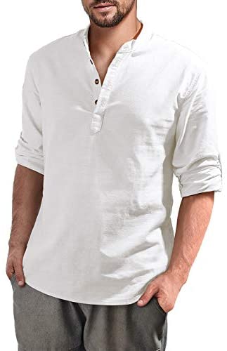 Mens Long Sleeve Henley Shirt