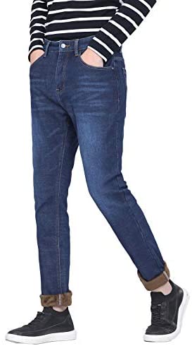 Men’s Flannel Lined Jeans Men’s Slim Fit Tapered Fleece Lined Jeans