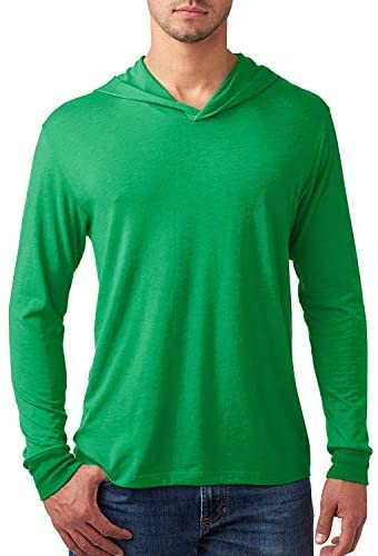 Yoga Clothing For You Mens Triblend Lightweight Hoodie Tee Shirt