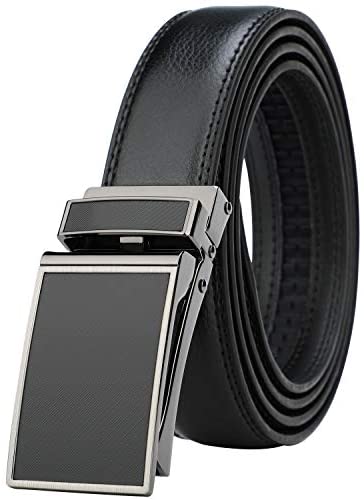 HIMI Men's Comfort Genuine Leather Ratchet Dress Belt with Automatic Click Buckle