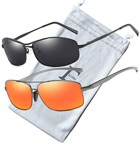 ELITERA Polarized Sunglasses for Men Women Metal Frame UV Protection