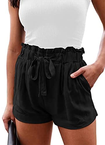 Shorts for Women Comfy Drawstring Casual Elastic Waist Pocketed Shorts Summer Beach Lightweight Short Lounge Pants