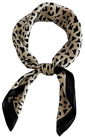 FONYVE Silk Feeling Scarf Medium Square Satin Head Scarf for Women 27.5 × 27.5 inches