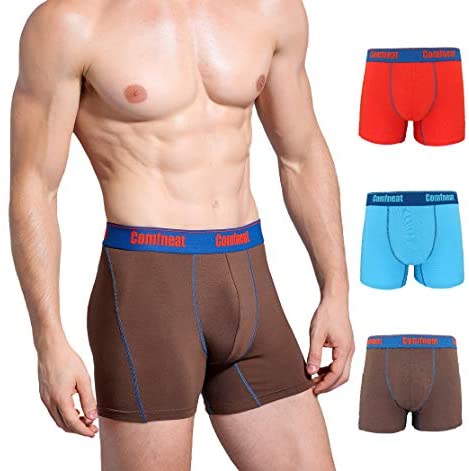 Men's 3 or 5-Pack Boxer Briefs Bamboo Rayon Ultra Soft Comfy Underwear no Fly