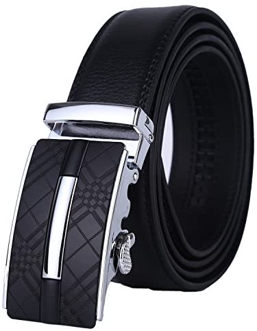 Lavemi Men's Real Leather Ratchet Dress Belt with Automatic Buckle,Elegant Gift Box