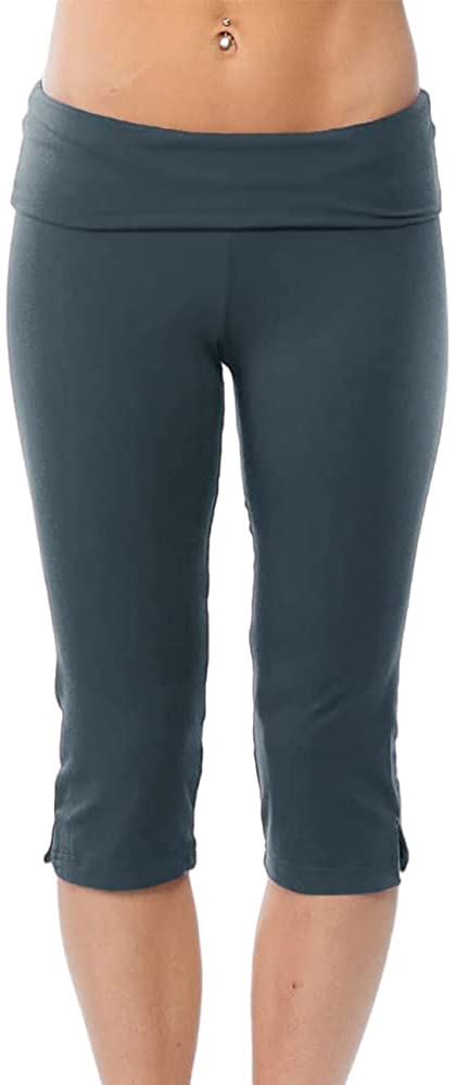Women's Casual High Waisted Tummy Control Capri Leggings Workout Running Cycling Tights Yoga Pants