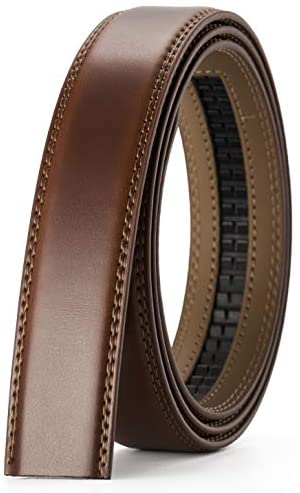 CHAOREN Ratchet Belt Strap Only 1 1/8”, Replacement Leather Belt 1.25" without Buckle