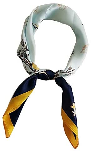 FONYVE Silk Feeling Scarf Medium Square Satin Head Scarf for Women 27.5 × 27.5 inches