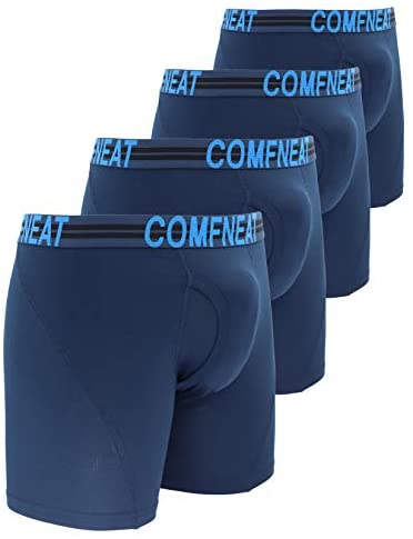 Men's Sport Boxer Briefs Performance Underwear with Fly 4-Pack