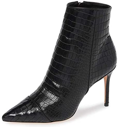 FSJ Women Sexy Lizardskin Ankle Boots Pointy Toe Slender High Heels Winter Party Shoes Size 4-15 US
