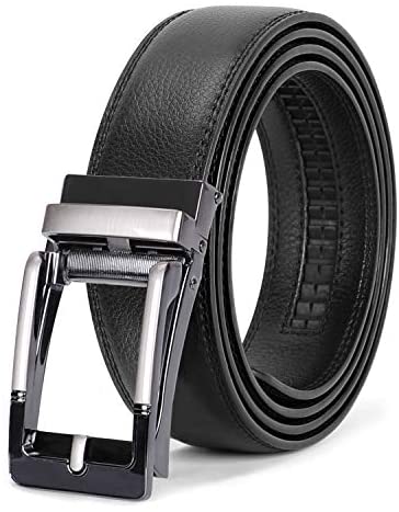 Men's Sliding Dress Belt Fashion Brown Leather Belt For Jean Rathet Leather Belts for Men