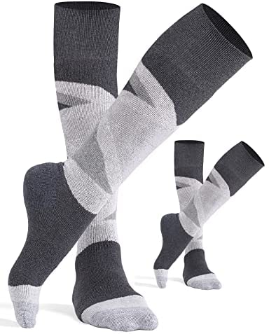 CS CELERSPORT 2/3 Pack Women's Ski Socks with Full Cushion, Wool Winter Warm Socks for Skiing Snowboarding