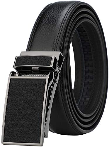 HIMI Men's Comfort Genuine Leather Ratchet Dress Belt with Automatic Click Buckle