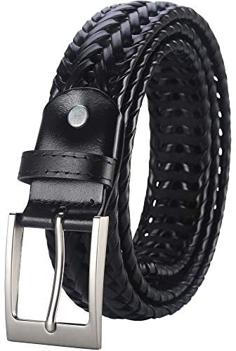Mens Belt,Lavemi Leather Woven Braided Belts for Men Casual Jeans Dress Golf,Gift Boxed