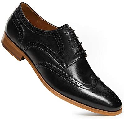 ALIPASINM Men ’s Dress Shoes Lace up OxfordsFormal Genuine Leather Shoes for Men