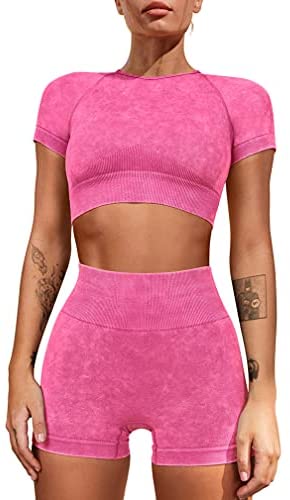Women's 2 Piece Yoga Sportwear Crop Top Sets