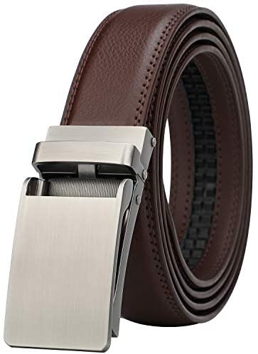 HIMI Men's Comfort Genuine Leather Ratchet Dress Belt with Automatic Click Buckle