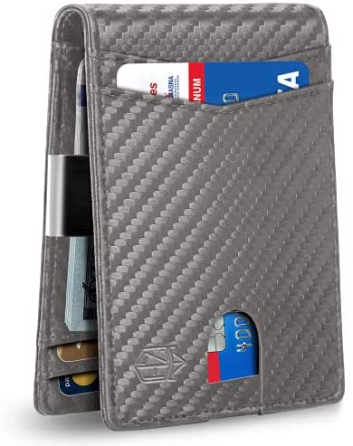 Zitahli Wallet for Men, Larger Capacity with 12 Slots RFID Blocking Slim Minimalist Bifold Front Pocket Wallet for Men with ID Window Gift Box