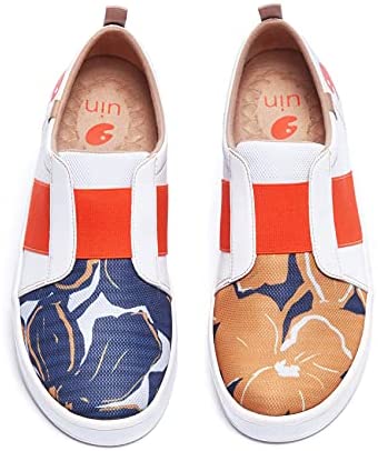 UIN Men's Fashion Sneakers Lightweight Walking Casual Loafers Slip Ons Art Painted Athletic Travel Skate Shoes Cordoba Modern Art