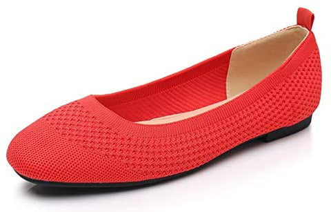 VenusCelia Women's Flexible Knit Flat Shoe