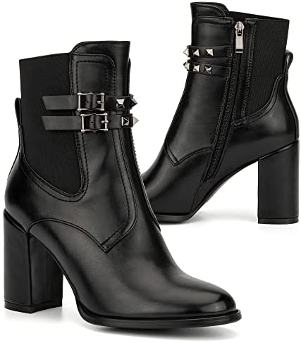 Torgeis Women’s Justina Fashion Supple faux leather,Pull-on Lug Boots, Round Toe, Rubber Outsole