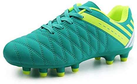 brooman Kids Athletic Soccer Cleats Boys Girls Outdoor Firm Ground Football Shoes