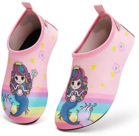 mysoft Kids Water Shoes Quick Dry Non-Slip Toddler Water Skin Barefoot Sports Swimming Beach Pool Shoes for Boys & Girls
