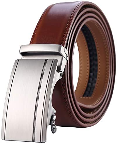 Lavemi Men's Real Leather Ratchet Dress Belt with Automatic Buckle,Elegant Gift Box