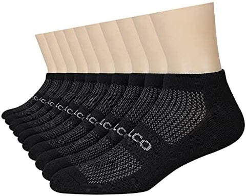 10 Pack Low Cut Athletic Cushioned Casual Socks
