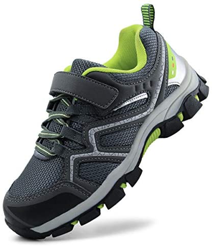 brooman Kids Outdoor Trail Hiking Shoes Boys Girls Running Shoes Sports Sneakers