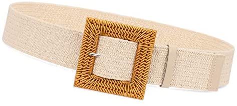 Fashion Wide Straw Woven Elastic Stretch Waist Band Belt Summer Bohemian Ladies Beach Dress Belts