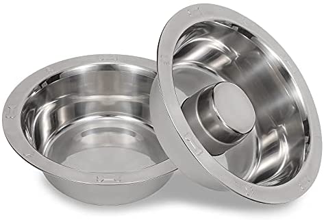 2 Pack Stainless Steel Slow Feeder Dog