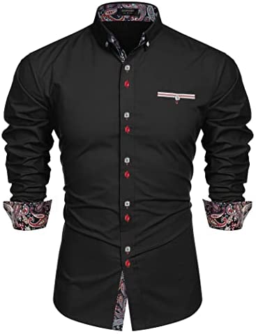 Men's Dress Shirt Long Sleeve Casual Button Down Shirts