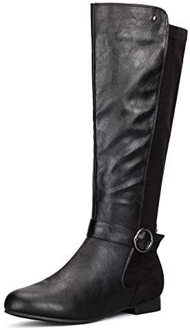 mysoft Women's Knee High Boots Flat Warm Winter Boots with Side Zipper