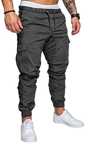 Men's Fashion Joggers Sports Trousers Casual Elastic Waist Cotton Cargo Pants