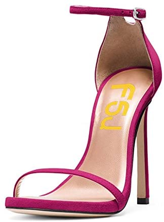 FSJ Women Elegant Ankle Strap Sandals Open Toe High Heels Shoes for Office Ladies Size 4-15 US