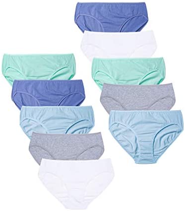 Women's 10-Pack Bikinis Cotton Panties Soft Stretchy Underwear